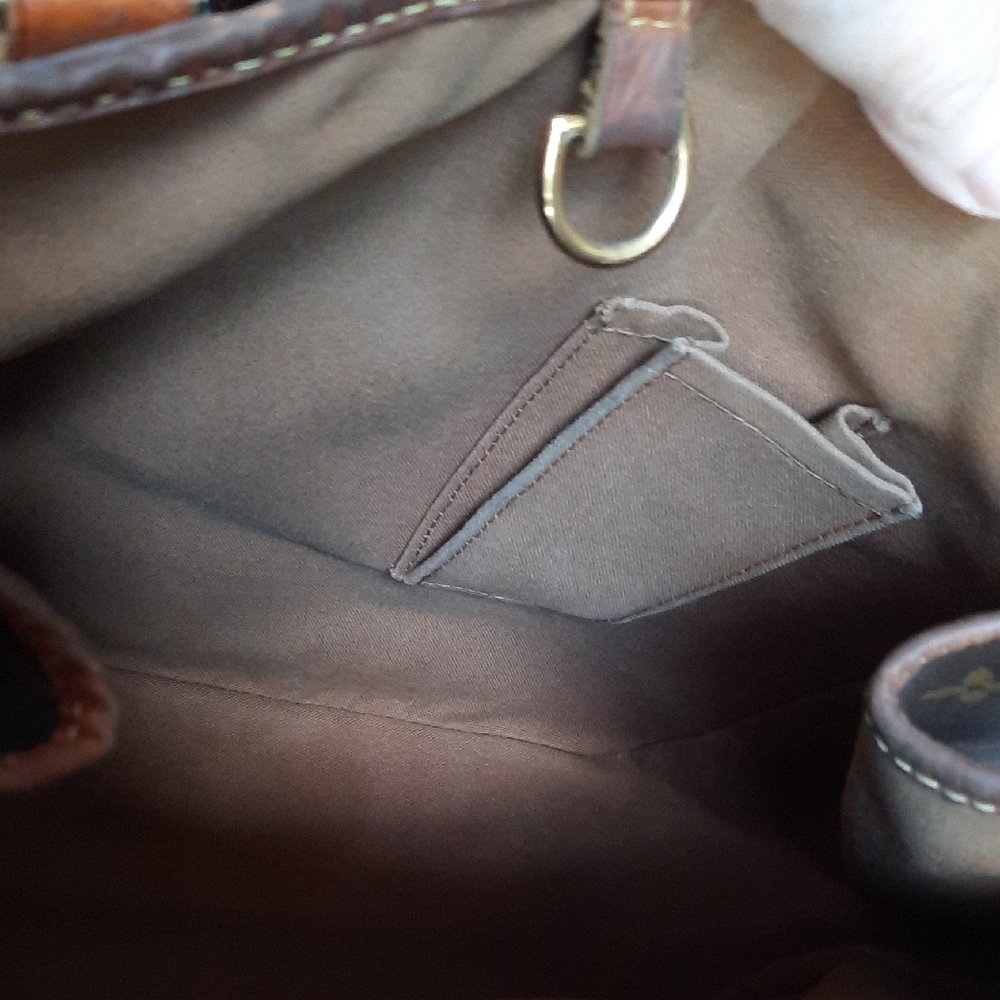 Louis Vuitton Brown Monogram Canvas Shoulder Tote with Leather Trim - Picture 12 of 16